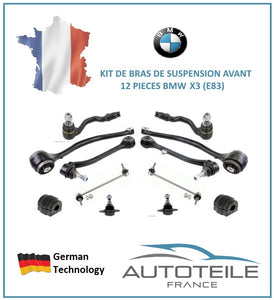 Kit de suspension avant 12 pièces BMW X3 (E83) de 09/2006 à 12/2011